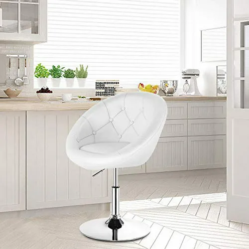 Silla Giratoria Ajustable Fantask Con Respaldo Tufted - Blan