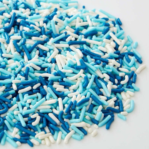 Imagen 3 de 3 de Sprinkles - Jimmies Surtido Azul Celeste Y Blancos 324grs