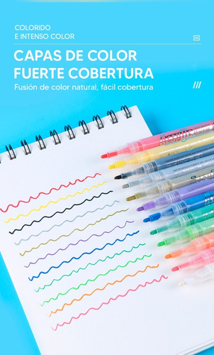 Imagen 9 de 10 de Set 12 Color Marcador Acrílico Toda Superficie 1mm Giorgione