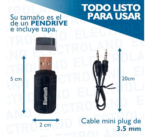 Receptor Bluetooth Usb Auto Microfono Manos Libres Parlantes