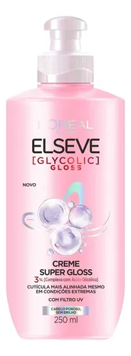 Creme De Pentear Super Gloss Brilho Intenso Glycolic Gloss Elseve 250ml