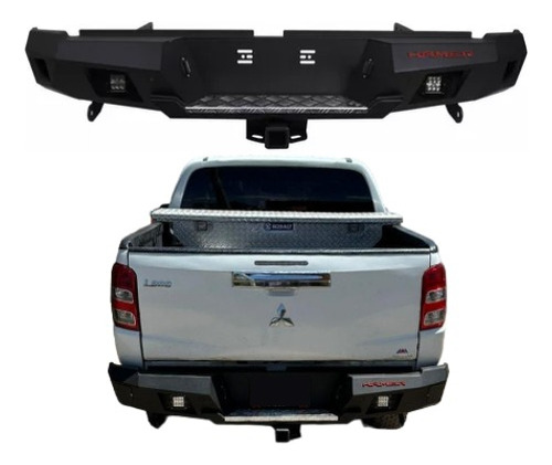 Defensa Trasera Hamer C/tiron  Led Mitsubishi L200 2016 2019