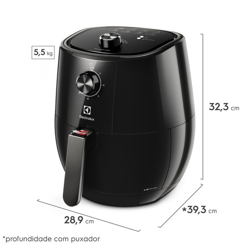 Fritadeira Airfryer Efficient 3,2l Eaf10 Preta Electrolux Cor Preto Frequência 60Hz 110V