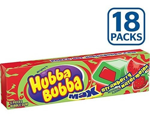 Imagen 4 de 9 de Hubba Bubba Max Fresa Sandía Chicle, 5 Pieza (pack De 18).