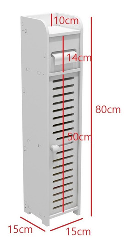 Imagen 3 de 9 de Estante De Baño Organizador Blanco 80x15x15