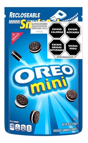 Imagen 1 de 1 de Galletas Oreo Minis, Bolsa 226g