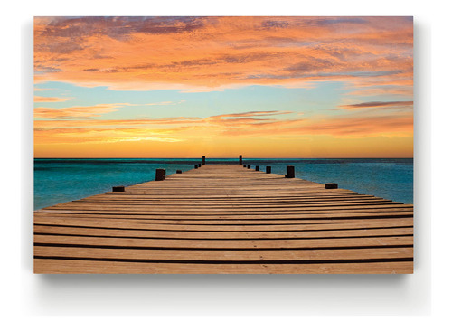 Decoración Moderna En Lienzo Atardecer En Aruba 30 X 45 Cm