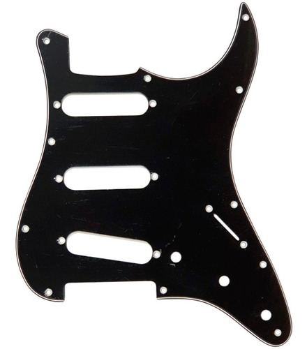 Imagen 1 de 1 de Pickguard Sambong M2 Negro Tipo Stratocaster Sss 3 Capas
