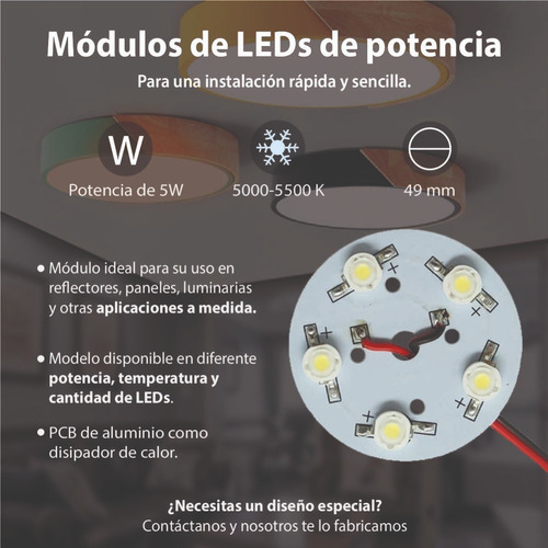 Modulo De Potencia 5w Blanco Puro Lmt-p5w-49-n