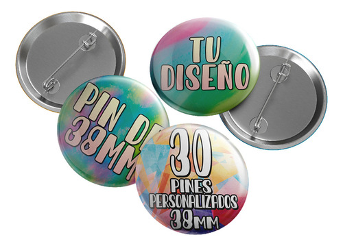 30 Pines Prendedores Personalizados - Pin De Chapa De 38mm