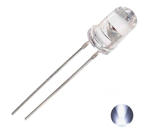 Imagen 3 de 6 de Pack 1000 Led 5mm Alta Luminosidad Color Blanco Alto Brillo