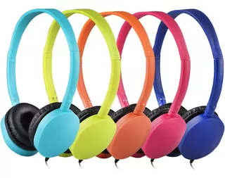 Hongzan Kids Headphones Bulk 5 Pack Multi Color Escuela Aula