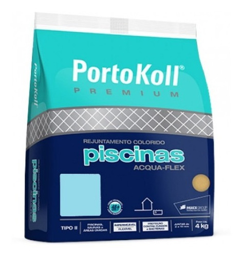 Rejunte Para Piscina Porto Koll 4kg Cor Azul Piscina