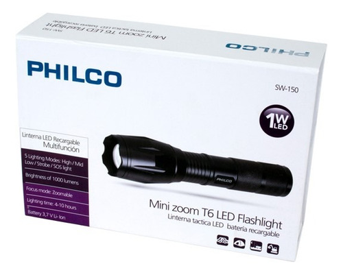 Linterna Led Cree Philco Táctica Sw150 Con Soporte