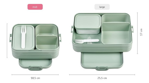 Lonchera Mepal Bento Box Midi Con Caja Bento Para 2 O 4 Pers