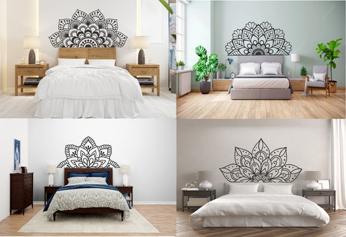 Vinilos Decorativos Mandalas Pared Respaldo De Cama Hogar