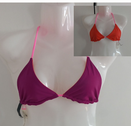 Top Bikini Victoria's Secret Talla S Triángulos Reversible 