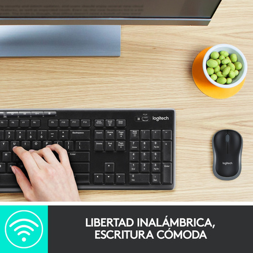Imagen 8 de 9 de Kit de teclado y mouse inalámbrico Logitech MK270 Español Latinoamérica de color negro