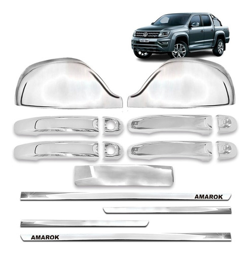 Kit Completo Amarok 10/21 Retro + Frisos Largos + Maçanetas