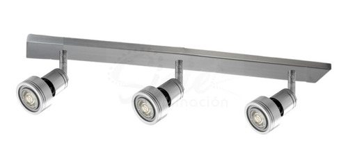 Aplique Luz De Pared/ Techo 3 Luces Led 7w Spot Gu10 Baño Acero 