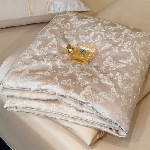 Edredón De Verano Con Flores, Jacquard Y Bordado