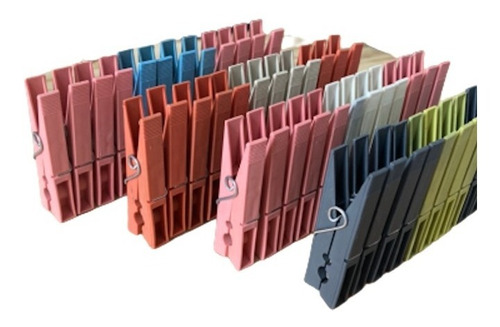 Broches Para Ropa Plasticos Tender X 12 Unidades Color Varios