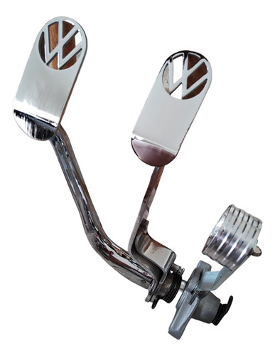 Pedaleira Cromada Logo Vw C/roller P/ Fusca/buggy Similares