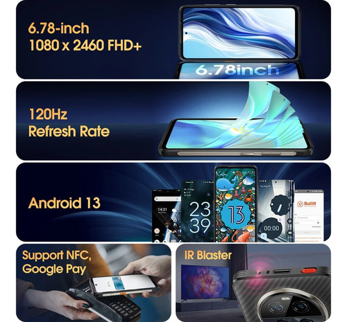 Ulefone Ulefone Armor 23 Ultra 5g Smartphone Mensaje Vía Satélite 120w Cámara Nocturna De 64mp 24+512gb