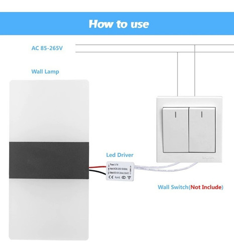 Aplique De Pared P/dormitorio Con Luces Led De 12w Blancas