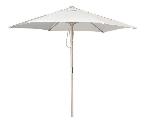 Parasol Quitasol Sombrilla 2,5 Mt Madera Blanco