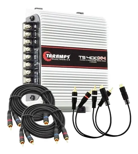 Amplificador Taramps Ts400 Com Kit Rca E Y Para Instalação | Frete