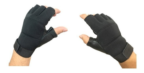 Guantes Piel Con Neopreno Cortos Para Manejar O Usar En Gym