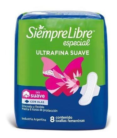 Toallas Femeninas Siempre Libre Especial Ultra Fina 8 Uni