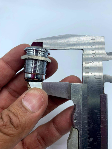 Apagador Botón Cromado Push 22x18mm 12volts Pieza B28023