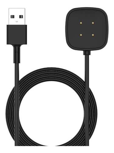 Cargador Y Sincronizador Premium Para Fitbit Versa 3 / Sense Color Negro