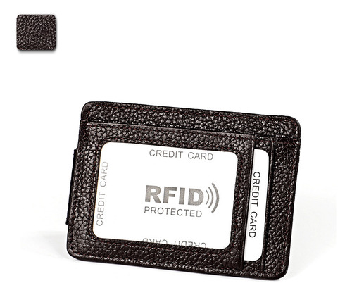 Cuero Genuino Clip De Dinero De Los Hombres Rfid Tarjetero