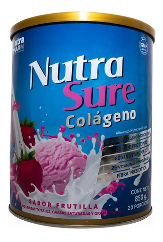 Nutrasure Colageno Sabor Frutilla X 850 Gr Nutrapharm