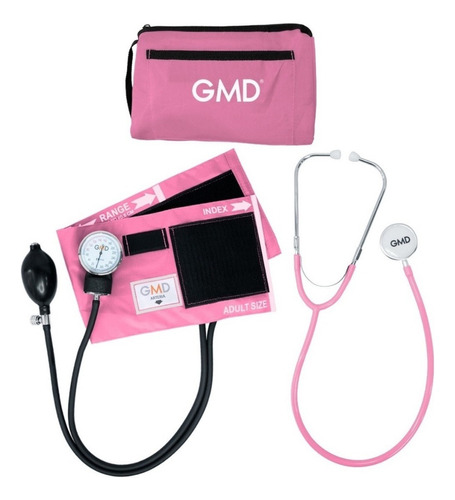 Kit Tensiometro Manual Fonendoscopio GMD Rappaport Estuche Color Rosado