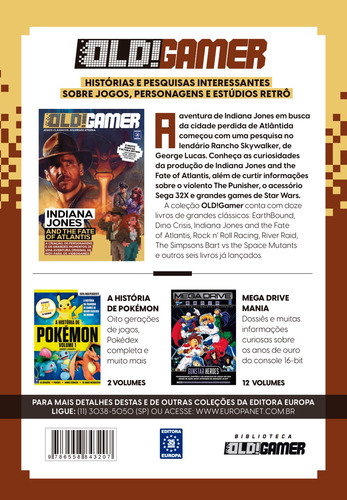 Bookzine OLD!Gamer - Volume 9: Indiana Jones and The Fate of Atlantis, de Editora Europa. Editorial Editora Europa Ltda., capa mole em português, 2022