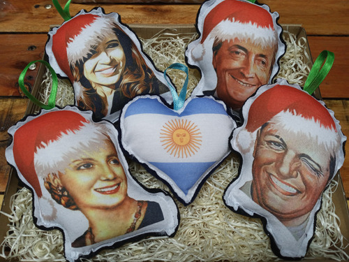 Adornos Navideños Peronchos Cristina Nestor Peron Evita