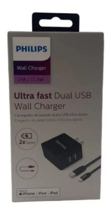 Cargador Completo iPhone 2 Puertos Original Carga Rapida