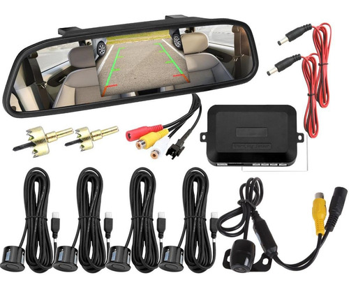 Espejo Retrovisor Kit Camara Sensor Pantalla Estacionamiento