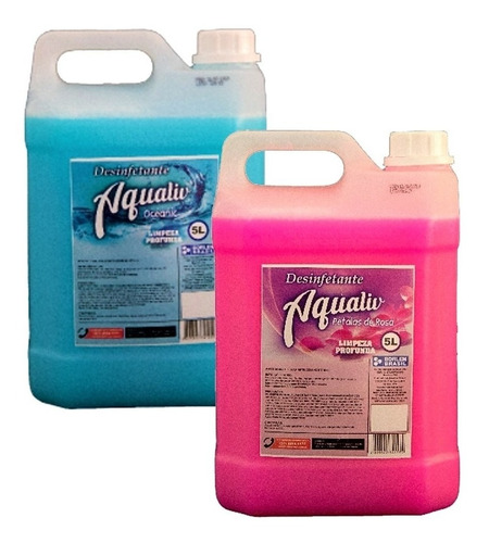 Kit 2 Desinfetante Aqualiv Plus Oceanic E Pétala De Rosa 5l