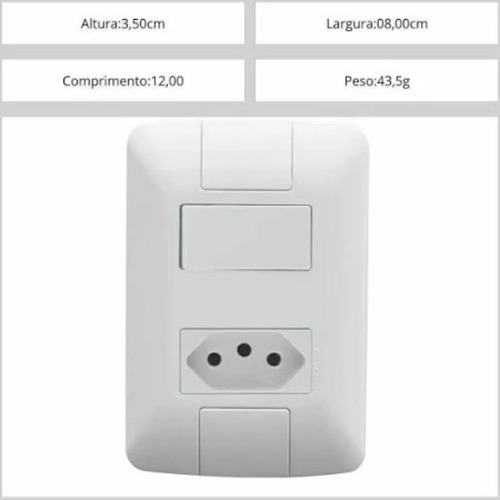 Tomada Com Interruptor 20a + Tecla 6a Tramontina Linha Aria