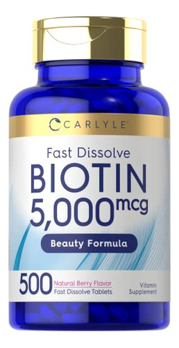 Suplemento Carlyle Biotin 5000 Mcg 500 Tabletas De Disolució