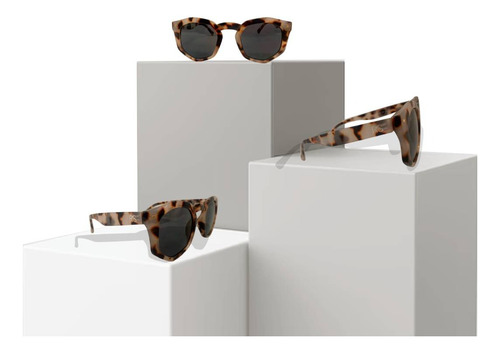 Lentes De Sol Uv 400 Unisex Animal Print Beige Modernos