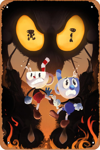 The Cuphead Show Póster Del Juego (2) Lata De Metal Vintage 