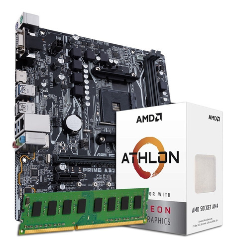 Combo Actualización Pc Amd Athlon 200ge + Mother A320 + 4gb