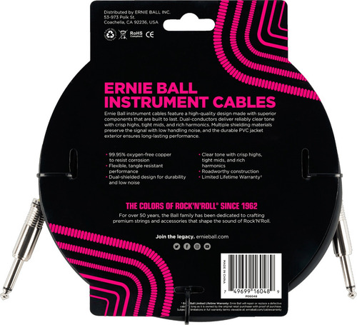 Cable Para Instrumento Plug - Plug Ernie Ball P06048 3m