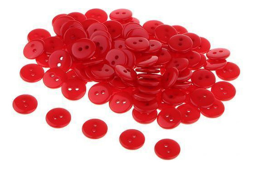 6x 100 Piezas Botones De Resina, 2 Agujeros 1 Cm Botones